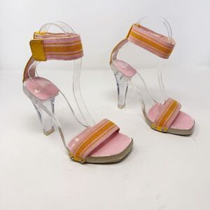 Vintage Y2K Clear Acrylic Antonio Melani Size 6 Pink Heels Party Club